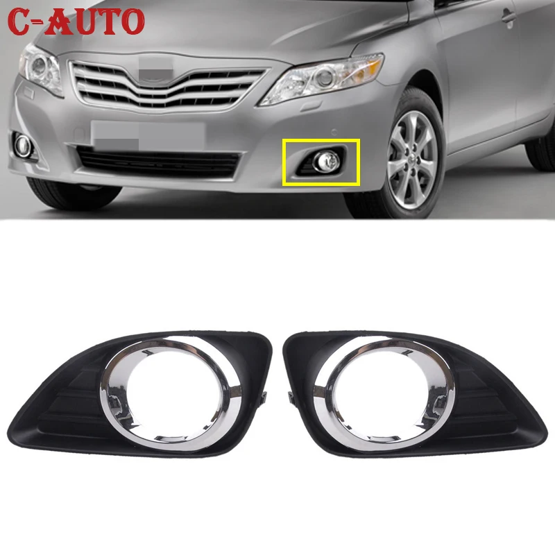 Fog Light Open Vent Grille Intake Cover Chrome Front Fog Light Trim Cover For Toyota Camry XV40 2010 2011 Fog Light Frame cover