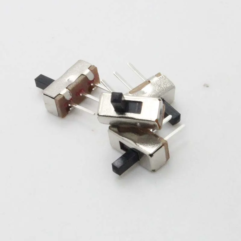 100PCS SS12D00 SS-12D00 4MM 1P2T Toggle Switch Interruptor On-Off Mini 1 Way 2 Band Slide PCB Mount