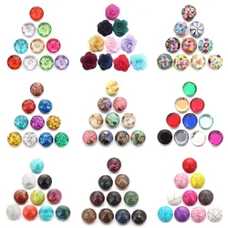 10Pcs/lot Mixed Style Flower Resin 18mm Snap Buttons Handmade Ginger Charm Fit 18mm 20mm Snap Bracelet Bangle Button Jewelry