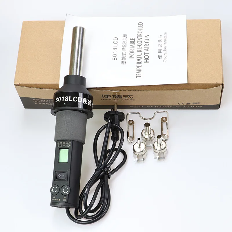 Imagem -06 - Pistola de ar Quente Gj8018lcd Ferramentas de Soldagem Temperatura Ajustável Preto Aquecedor Eletrônico Bga Bico