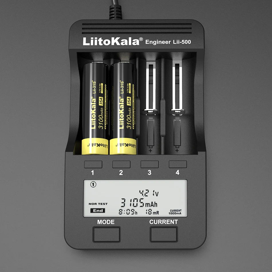 1-20PCS LiitoKala  Lii-31S 18650 Battery 3.7V Li-ion 3100mA 35A Power battery For high drain devices.