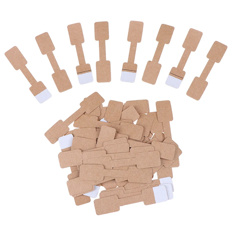 50/100PCS Quadrate Blank Price Tags Necklace Ring Labels Paper Stickers Paper Jewelry Display Card Labels Hangtag