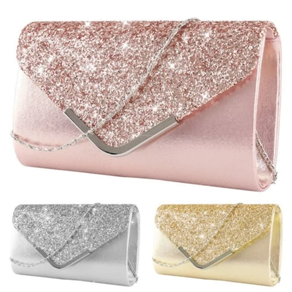 

Women Evening Clutch Bag Female Crystal Day Clutch Wedding Purse Party Banquet Black Gold Silver Clutches Shoulder Bag Sequin