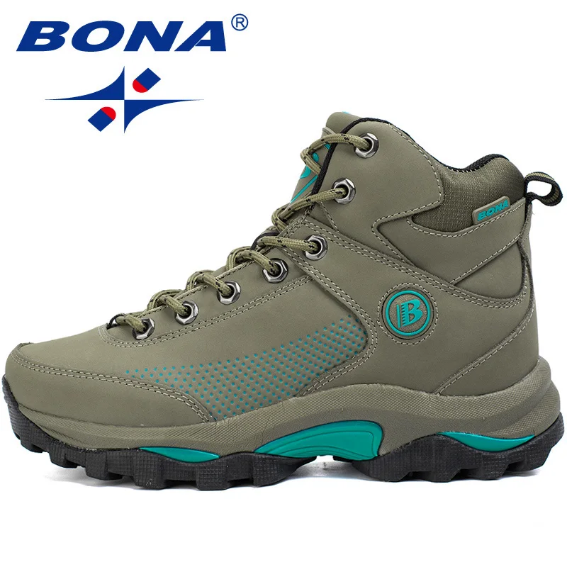 BONA-zapatos de senderismo de estilo Popular para mujer, zapatillas deportivas resistentes al desgaste para caminar con múltiples fondos, para