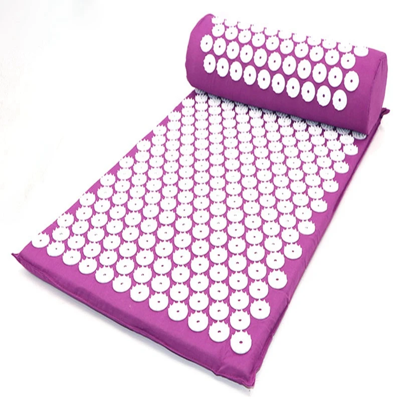 Acupressure Mat Sensi Massage Mat Pillow Set Kuznetsov\'s Applicator for Neck Foot Yoga Mat with Needle Back Massager Cushion Pad