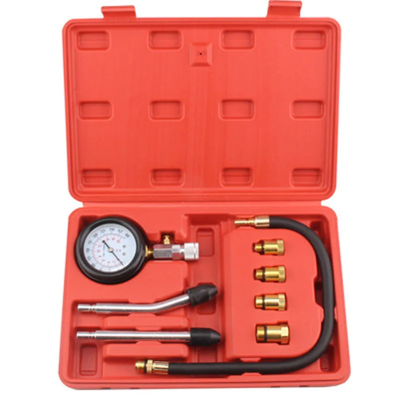 Gasoline Engine Compression Tester Auto Petrol Gas Engine Cylinder Automobile Pressure Gauge Tester Automotive Test Kit 0-300psi