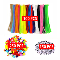 500pcs Plush Stick / Pompoms Rainbow Colors Shilly-Stick Educational DIY Toys Handmade Art Craft Creativity Devoloping Toys