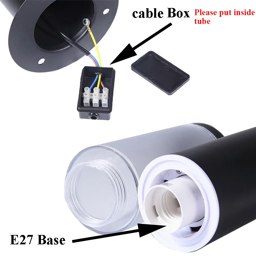 Linterna de acero inoxidable para exteriores, luz de camino con bombilla E27, lámpara de pie para valla, columnas, cubierta, luz de bolardo para