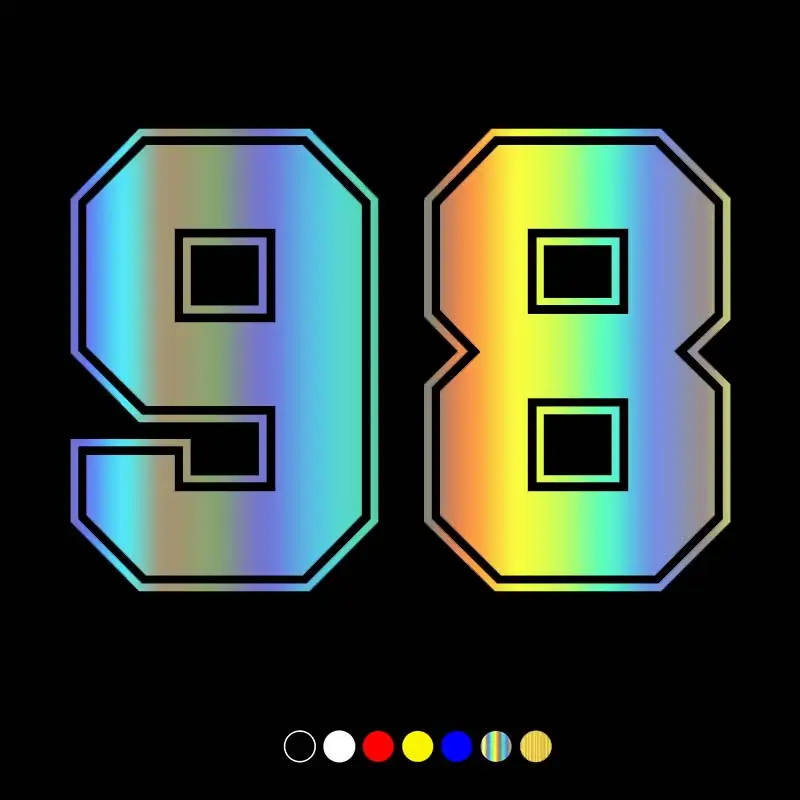 

31409# Vinyl Decal Racing Number 98 Car Sticker Waterproof Auto Decors on Bumper Rear Window