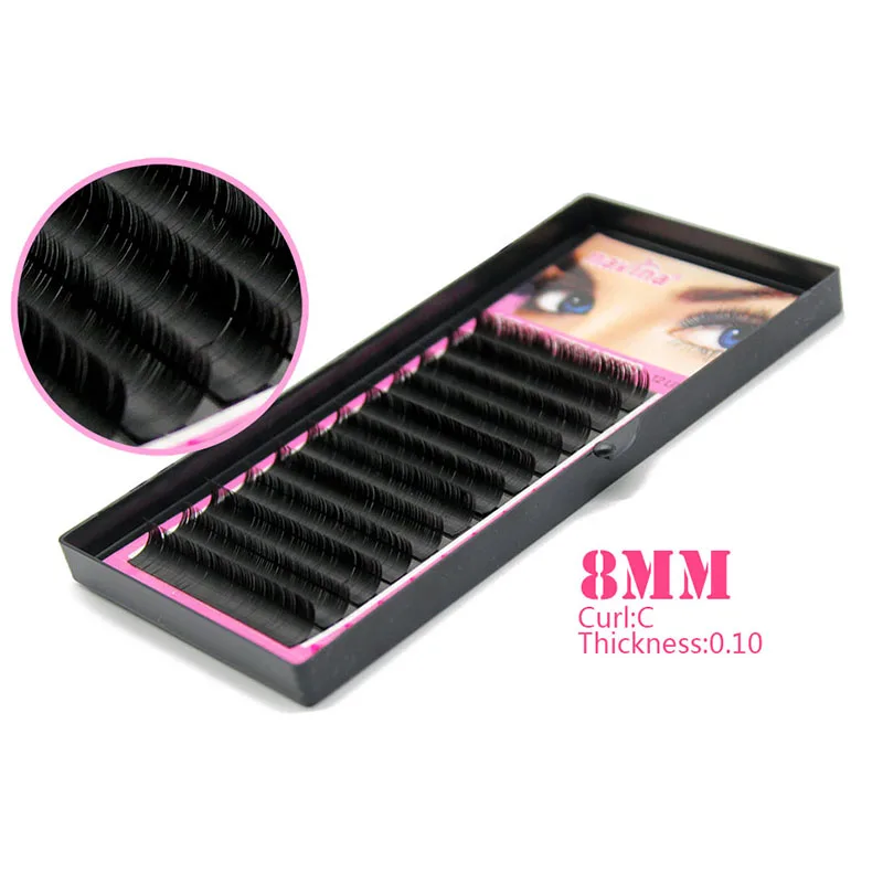 

10 cases/lot 8mm C Curve 0.10 thickness MINK eyelash extension artificial eyelash Fake Makeup False Eye Lash Eyelashes