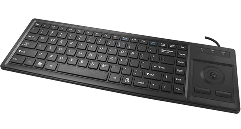 Wired USB PS2 Plastic Industrial Keyboard With Integrated Mini Trackball For Industrial Computer