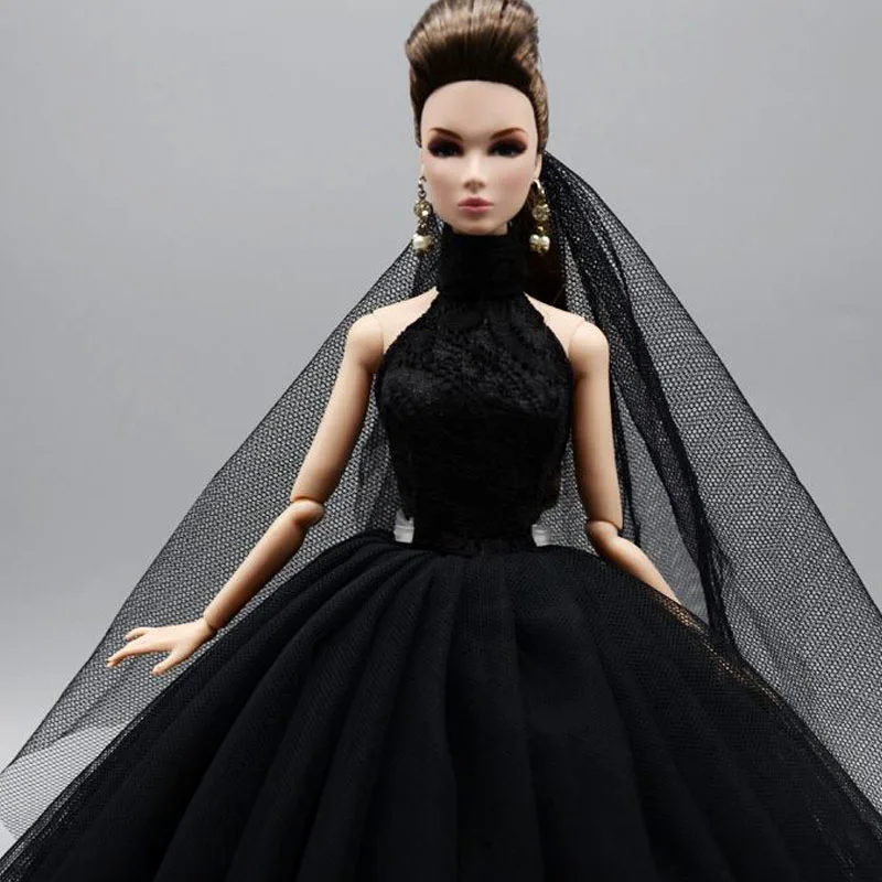 Barbie Long Dress: The Perfect Black High-Neck Gown for Princess Parties  and Elegant Playtime