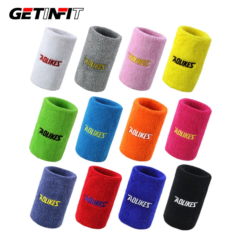 Getinfit Wrist Sweatband Tennis Sport Wristband Volleyball Gym Wrist Brace Support Sweat Band Towel Bracelet Protector 8 /11cm