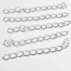 FLTMRH   60pcs/lot 50mm*3mm Necklace Extension Chain Bulk Bracelet Extended Chains Tail Extender for DIY