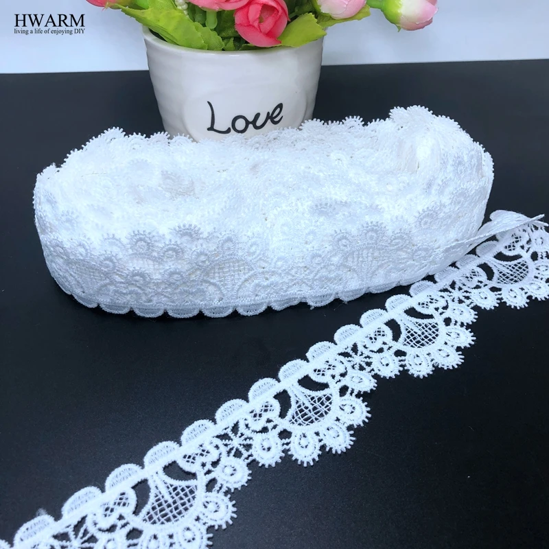 10yard 3.8cm Semicircle white african lace fabric trim Wave stripe wedding decoration hat pillow skirt accessories DIY lace