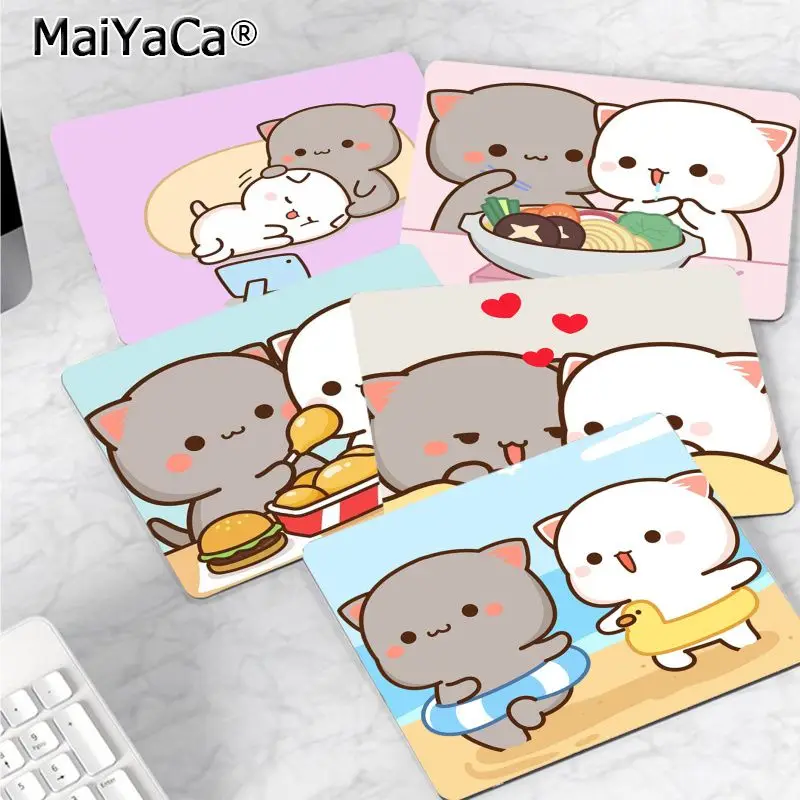 MaiYaCa New Designs Peach Mochi Cat Cartoon mouse pad gamer play mats Smooth Writing Pad Desktops Mate gaming mouse pad