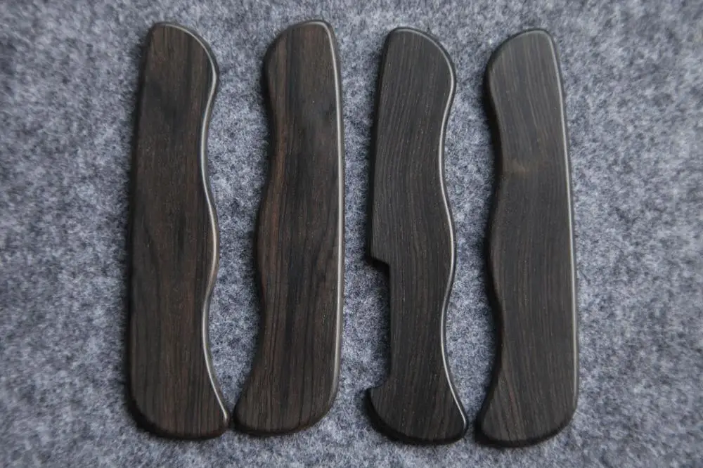 1 Pair DIY Ebony Wood Saber Knife Replacement Scales for 111mm Victorinox Swiss Army Knife EDC Mod