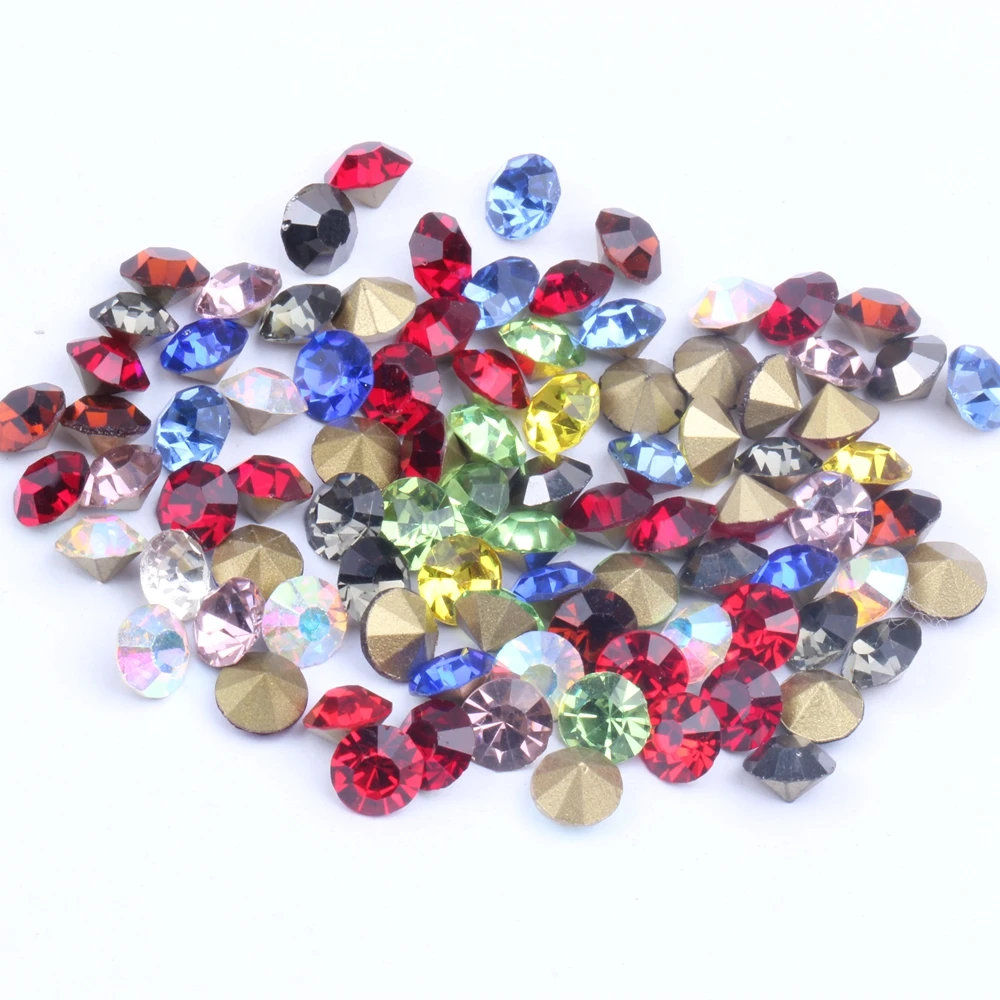 ss25-ss29 5.4-6.4mm Strass Chatons-Stone Jewelry-Making Glass Nail-Art Pointed-Back Diamante-Supplier Cone