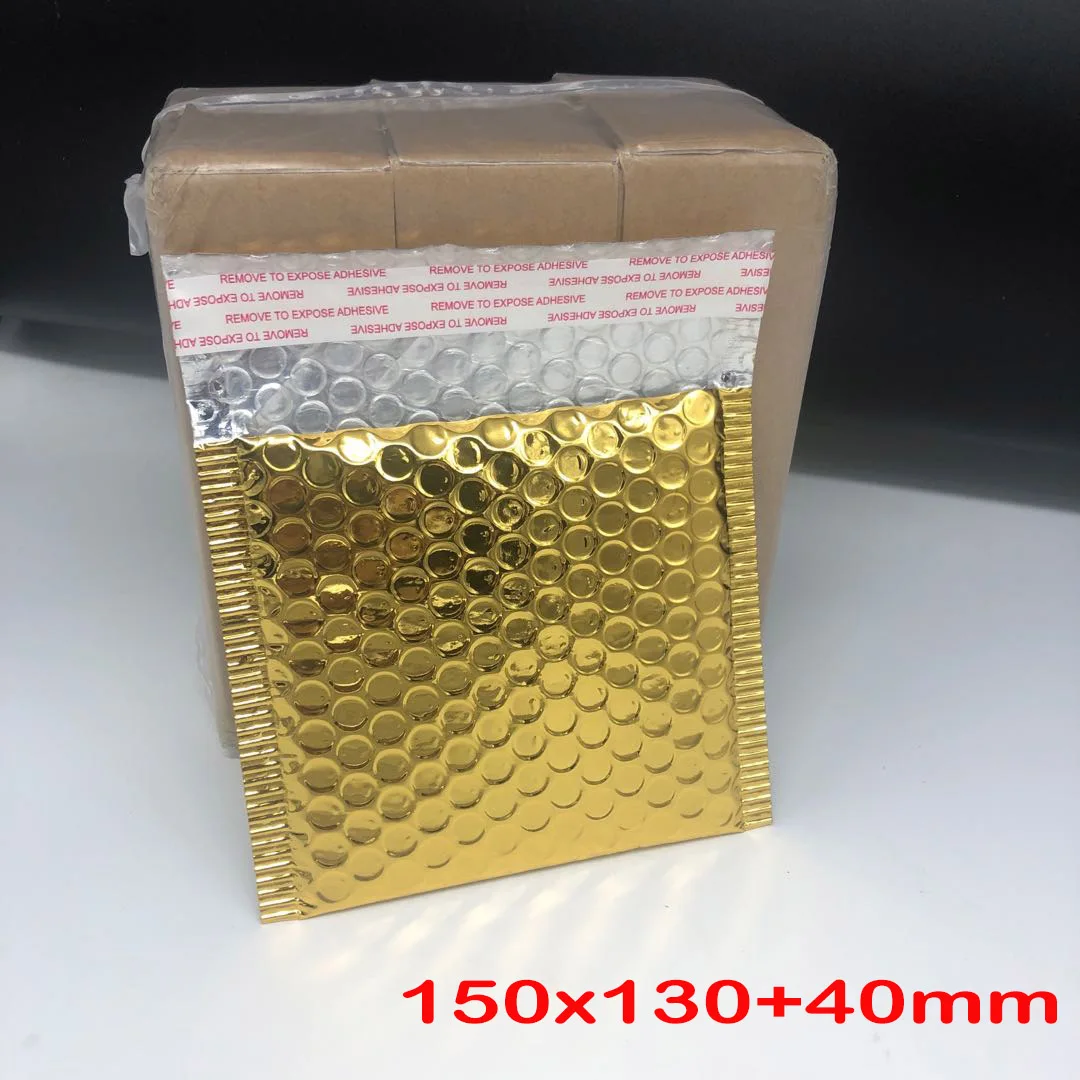 10pcs Gold Foil Plastic Padded Bubble Envelopes Bags Mailers Envelope With Bubble Mailing Bag Business Wedding Gift Supplies