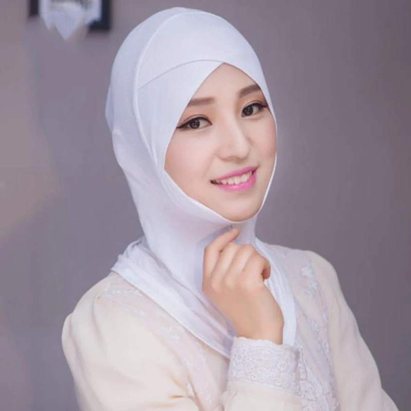 2022 Muslim stretch Turban cap Full Cover Inner Hijab Caps Islamic Underscarf Bonnet Solid Modal Under Scarf caps turbante mujer