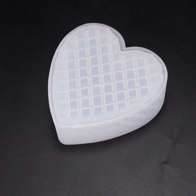 รูปหัวใจส่วนตัดแม่พิมพ์ DIY คริสตัลอีพ็อกซี่เก็บแม่พิมพ์กล่องเครื่องประดับของขวัญกรณีแม่พิมพ์ซิลิโคน203B