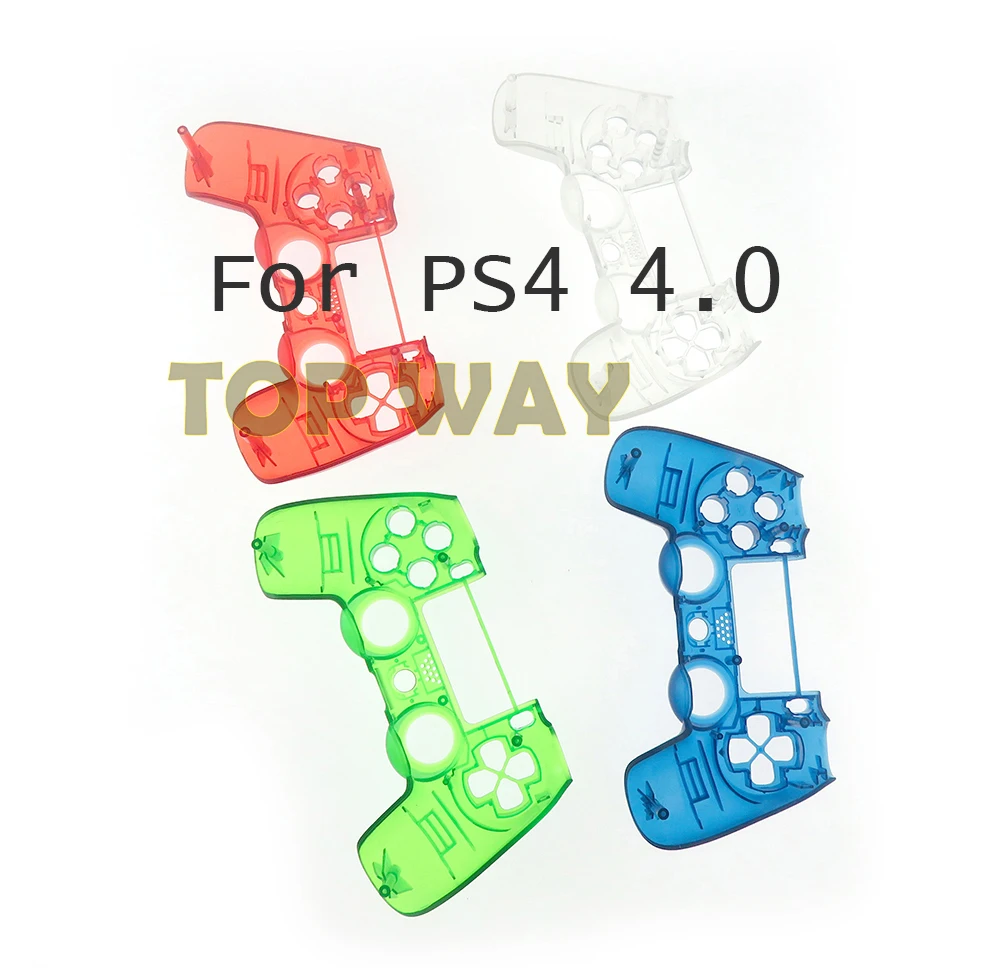 10pcs Transparent FOR PS4 Controller Faceplate Front Shell Upper Cover Case For Playstation 4 PRO JDM 040 JDS 040 Dualshock4 V2