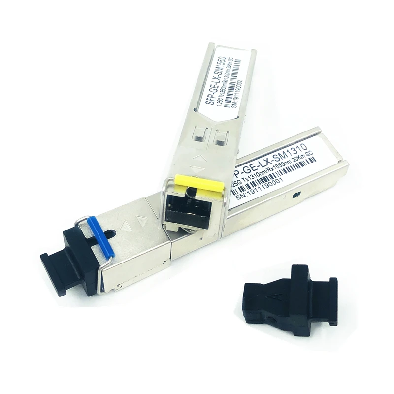 Módulo de fibra óptica SC SFP 1,25G SC 20KM 1310/1550nm, transceptor de módulo óptico SFP de fibra única para compatibilidad de pares onu-olt5