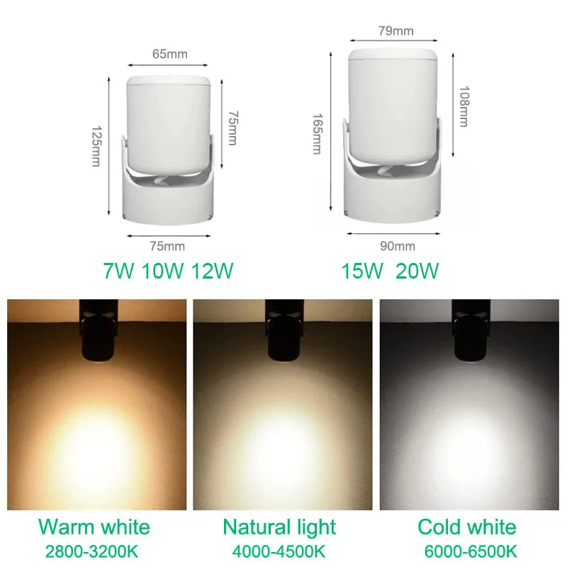 360° rotatable COB spotlight 7W 10W15W 20W Nordic color surface mounted foldable LED downlight ceiling light background lighting
