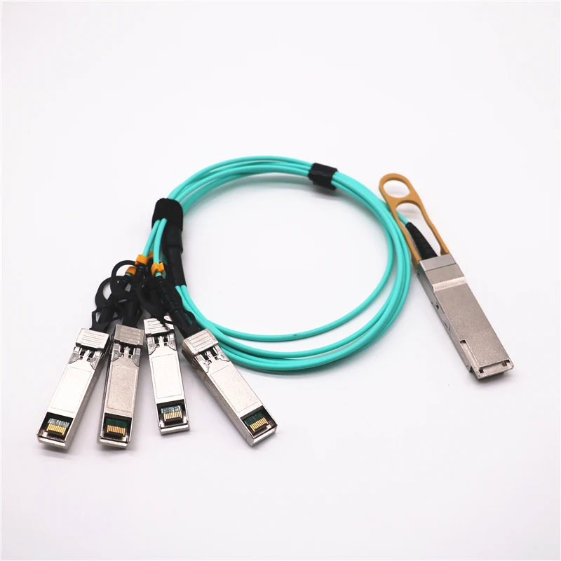 Imagem -04 - Cabo Aoc Qsfp Mais para 4xsfp Cabo Óptico Ativo Compatível com Mesas 4x10g Sfp Mais Cabo Aoc