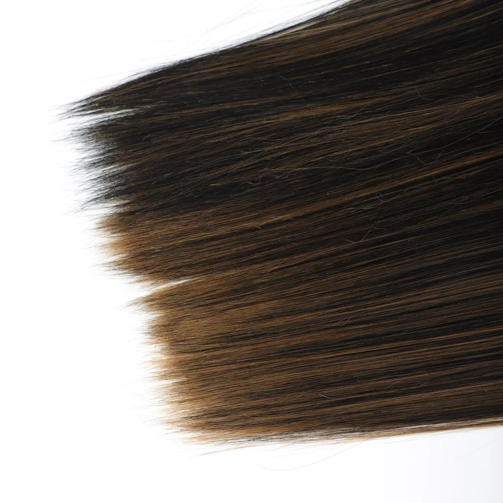 Cabelo reto sintético tece longa mistura cor tramas de cabelo sintético para mulheres resistente ao calor lote de cabelo preto pacotes de cabelo loiro