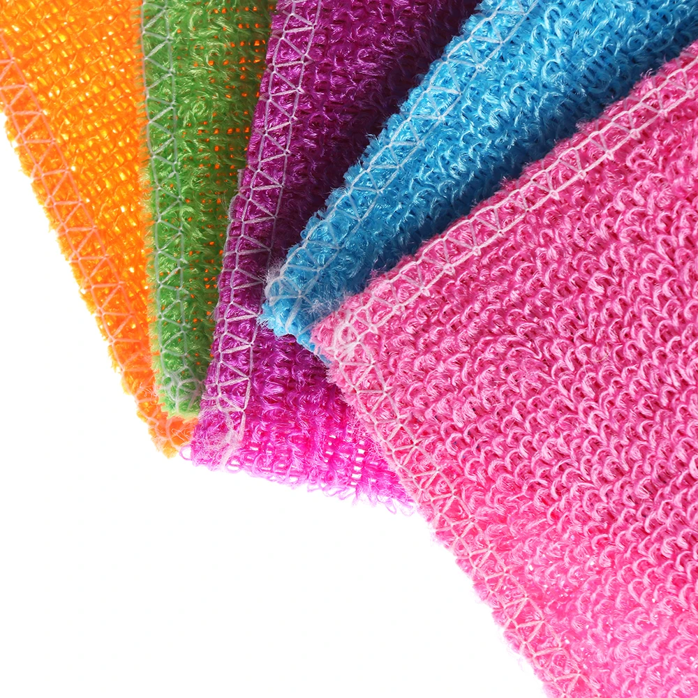 5Pcs Anti-grease Dish Cloth Bamboo Fiber Washing Towel Soft Scouring Pad Tableware Household Kitchen Gadgets Magic Cleaning Rags