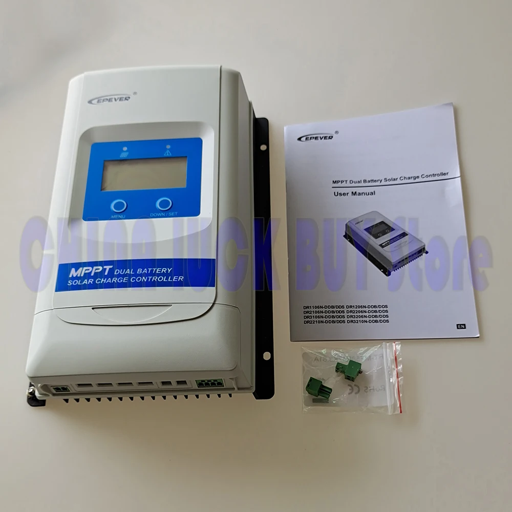EPever 30A Dual Battery MPPT Solar Controller DR3106N DR3210N DuoRacer Series Solar Panel Charger Regulator DDS