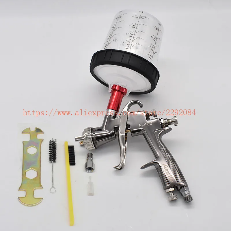 Professional Spray Gun K-400 LVMP 1.4mm 1.7mm 600cc No-Clean Tank Air Spray gun connector Suitable for automotive spraying