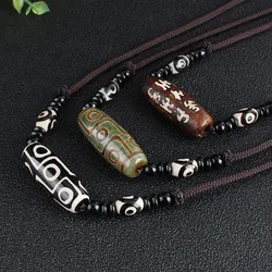 Ethnic style Handmade Bead stone pendant sweater chain necklace N015