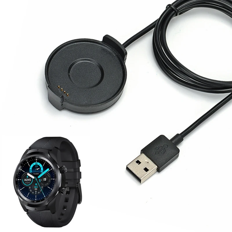 Smartwatch şarj ünitesi adaptörü USB şarj kablosu için Ticwatch Pro /2020/4G LTE spor akıllı saat güç şarj aksesuarları