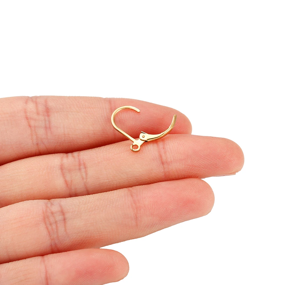 20-50 stücke Gold Edelstahl Hypoallergen Ohrring Haken Fisch Earwire Ohrringe Haken Ohrring Drähte Für Schmuck Maki – Detail 6