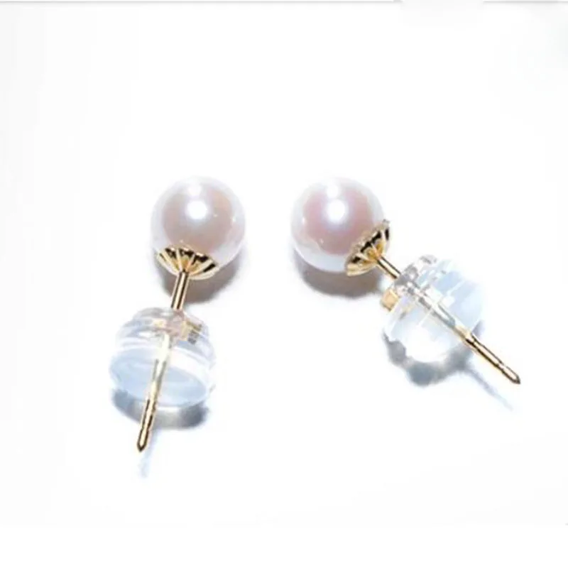 charming pair of 10-11mm south sea round white pearl dangle earring 18k