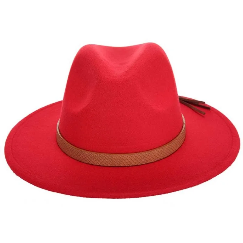 

Wide Brim Women Wool Felt Jazz Fedora Hats Panama Style Ladies Trilby Gambler Hat Fashion Party Cowboy Sunshade Cap