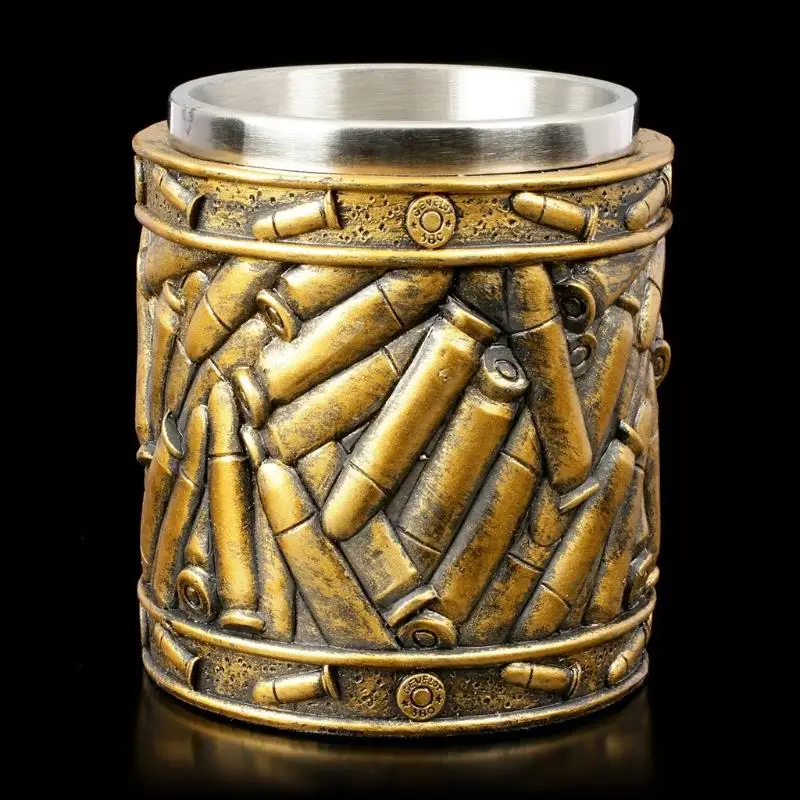 탄약 탄알을 가진 유일한 고품질 서쪽 리볼버 총 선물 r1wa를 모으기를위한 둥근 포탄 커피 컵 맥주 찻잔