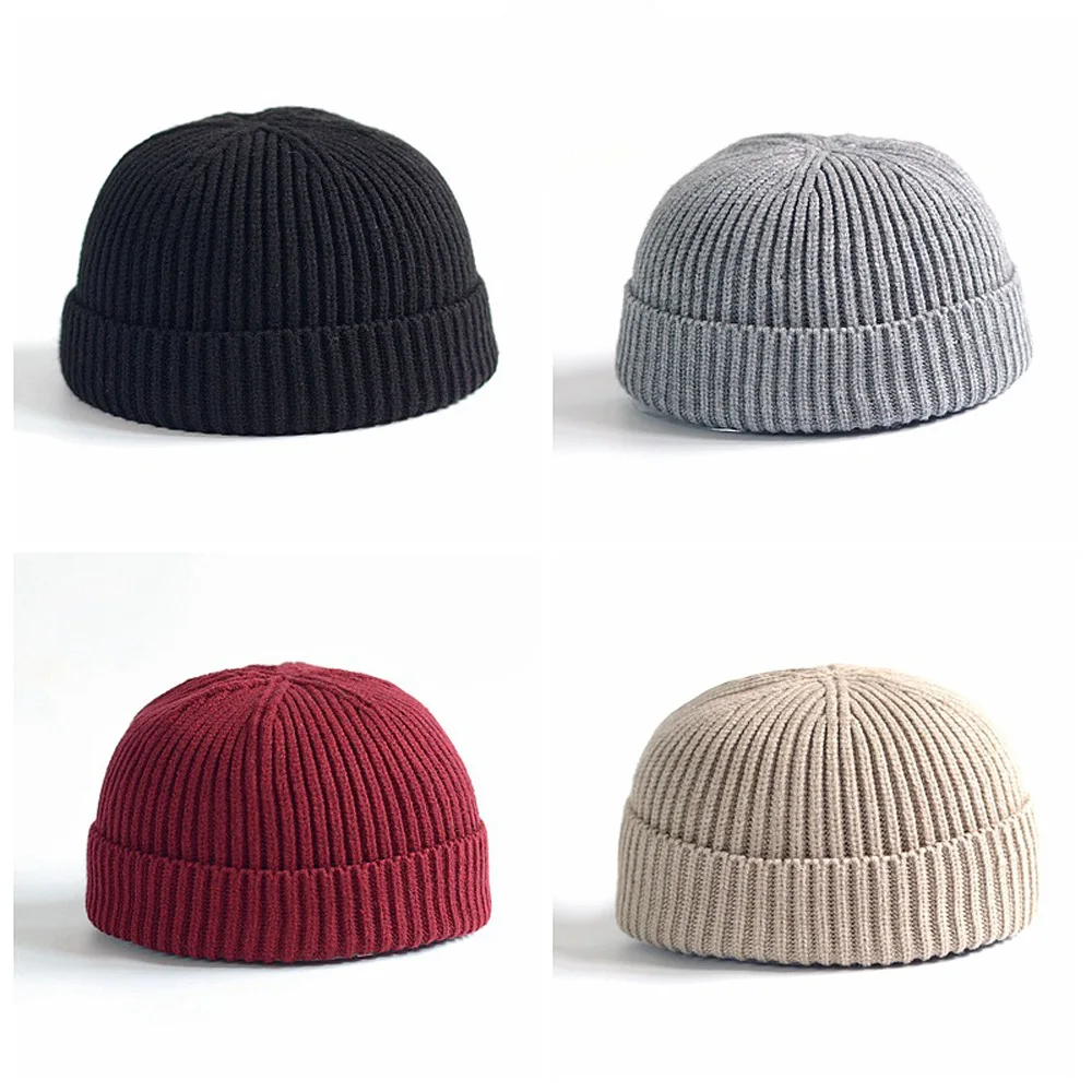 Casquette Melon Courte à Manchette pour Homme, Chapeau de Marin Rétro Sans Bords, Style Marine, Nouvelle Collection Hiver