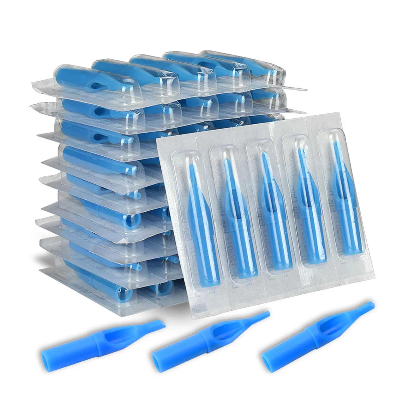 

3/5/7/9DT 3/5/7/9RT 5/7FT Blue Sterile Disposable Tattoo Machine Gun Nozzle Tips Needle Tube For Tattoo Gun Needle Grip Kits