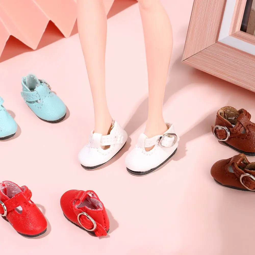 2.8*1.2cm Mini Shoes Fit 1/6 Blythe Doll Shoes Casual Clothes Accessories Fashion PU Leather Boots For Dolls Accessories Gifts