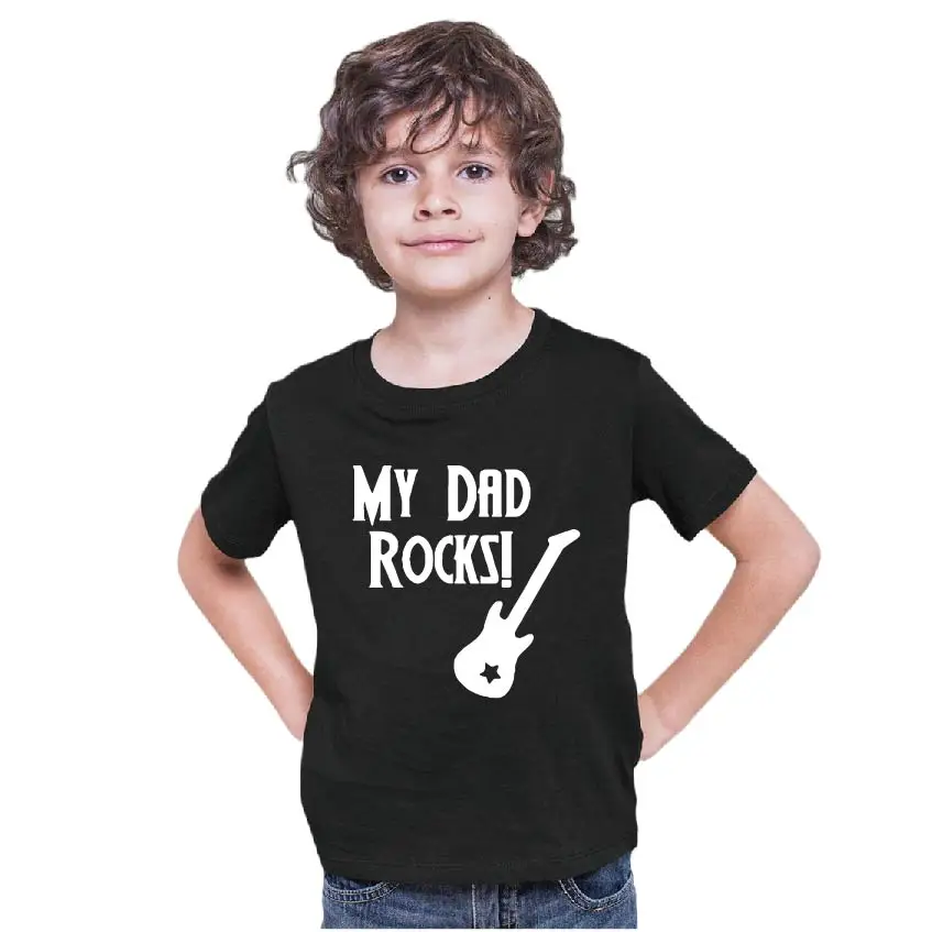 My Dad Rocks Tee Dad Rocks T Shirt  Summer Children's Clothing Cotton Shirt