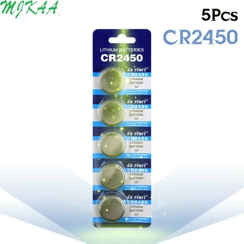 5pcs/pack CR2450 Button Batteries KCR2450 5029LC LM2450 Cell Coin Lithium Battery 3V CR 2450 For Watch Electronic Toy Remote