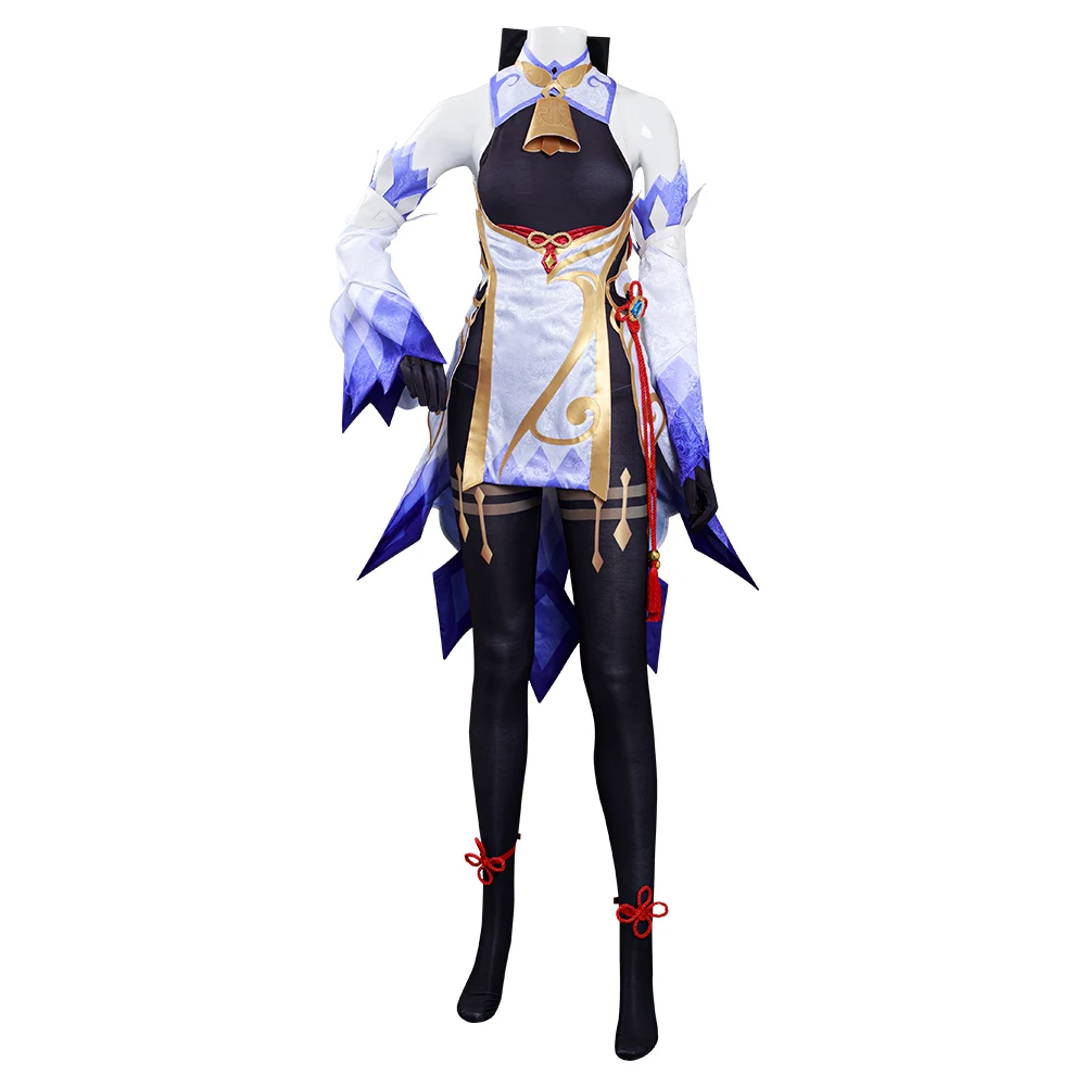 Jogo Genshin Impacto Ganju Cosplay Anime Traje Vestido Roupas Meninas Saias Headwear Conjunto Completo Roupas Halloween Carnaval Suit