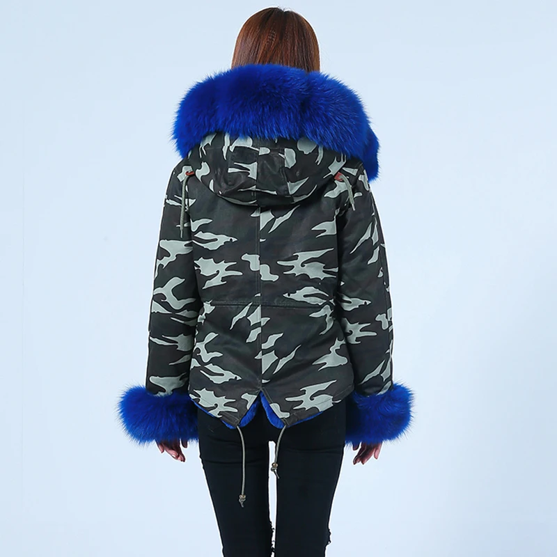 New winter jacket ladies jacket hooded fox fur collar parka coat fur detachable imitation winter clothes