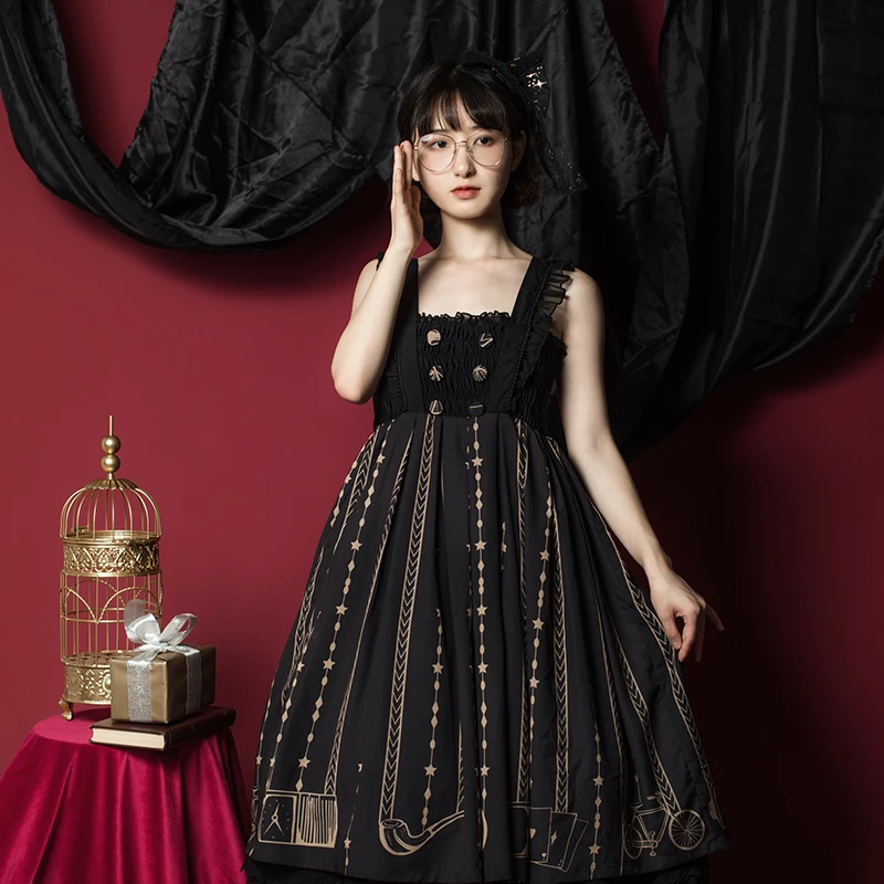 Robe princesse lolita pour filles, douce, vintage, mignonne, imprimé victorien, kawaii, gothique, lolita jsk loli cos