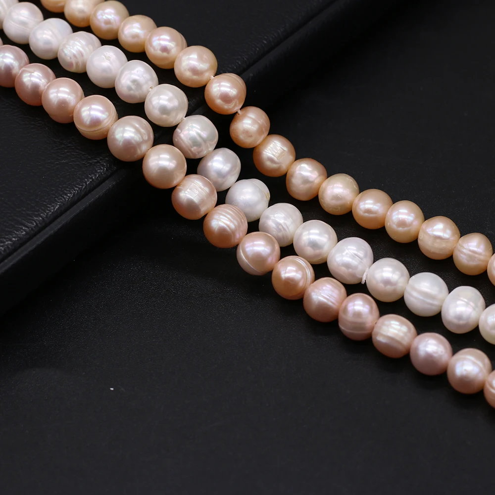 Natural Fresh Water Pearl Beads Nearly Round Shape 8-9mm DIY for Jewelry Making Necklaces Accessories Bracelet Earrings Gift