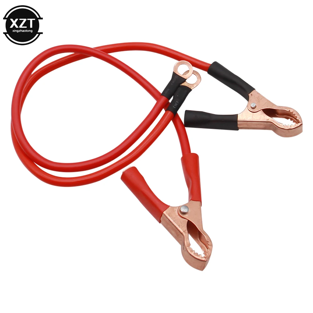 10AWG Car Battery Clip Cable Crocodile Car Van Battery Test Lead Clips Alligator Clips Electrical Jumper 45cm Wire Cable Clamp