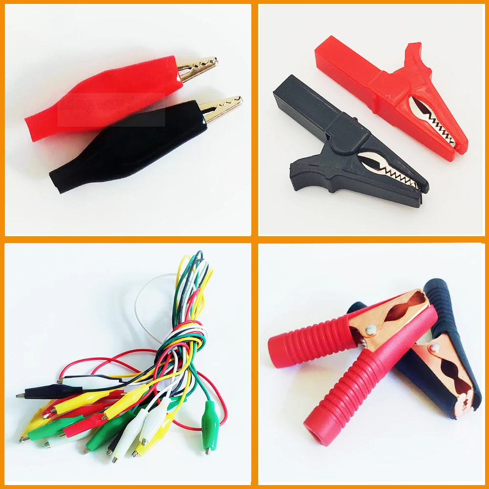 Alligator Clip banana Clips Electrical Clamp Testing Probe Plastic Boot banana connector Battery tester Metal Crocodile Clip